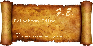 Frischman Edina névjegykártya